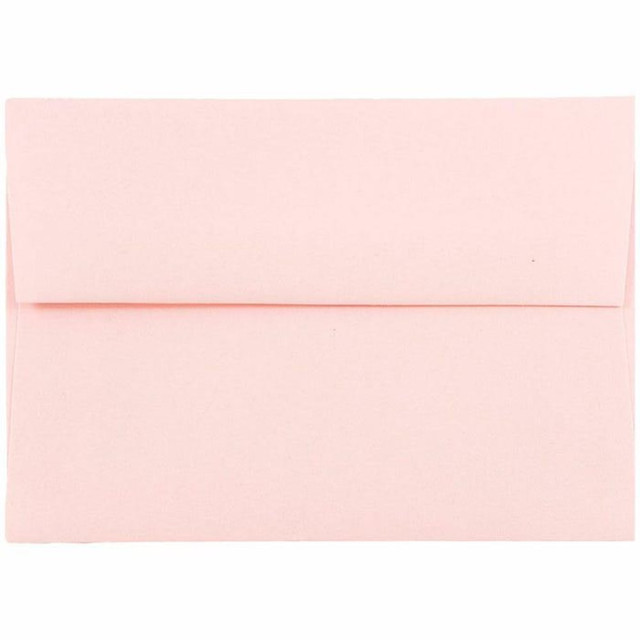 JAM PAPER AND ENVELOPE 155621 JAM Paper Booklet Envelopes, #4 Bar (A1), Gummed Seal, Light Baby Pink, Pack Of 25