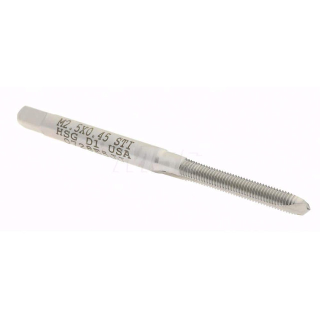 Hertel K007280AS Spiral Point STI Tap: M2.5 x 0.45 Metric Coarse, 2 Flutes, Plug, High Speed Steel, Bright/Uncoated