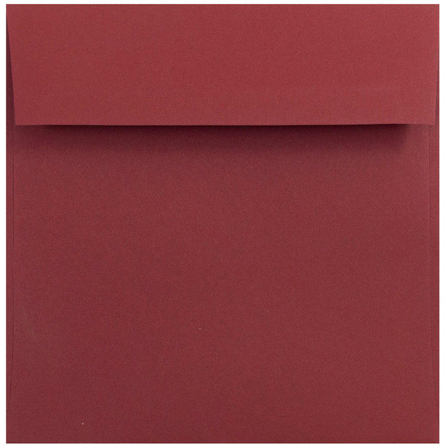 JAM PAPER AND ENVELOPE 31511296 JAM Paper Color Square Invitation Envelopes, 6in x 6in, Gummed Seal, Dark Red, Pack Of 25