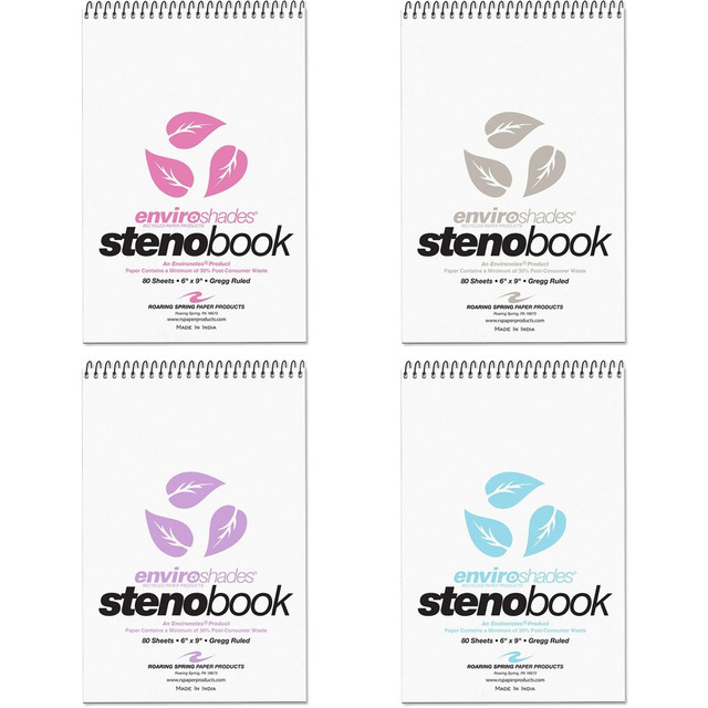 Roaring Spring Paper Products Roaring Spring 12354cs Roaring Spring Enviroshades Recycled Spiral Steno Memo Book
