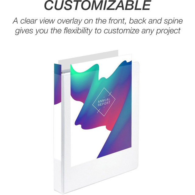 Samsill Corporation Samsill I008537C Samsill Economy 1 Inch 3 Ring Binder, Made in the USA, Round Ring Binder, Non-Stick Customizable Cover, White, 12 Pack (I008537C)