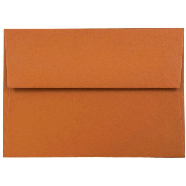 JAM PAPER AND ENVELOPE 5157436 JAM Paper Booklet Envelopes, #4 Bar (A1), Gummed Seal, Dark Orange, Pack Of 25