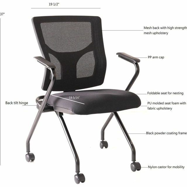 Lorell 62019 Lorell Conjure Mesh Training Chairs with Arms Lorell 62019 Lorell Conjure Mesh Training Chairs with Arms