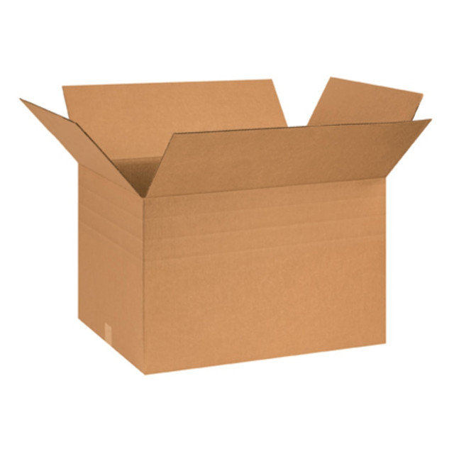 B O X MANAGEMENT, INC. MD261816 Partners Brand Multi-Depth Corrugated Boxes, 26in x 18in x 16in, Kraft, Bundle of 10