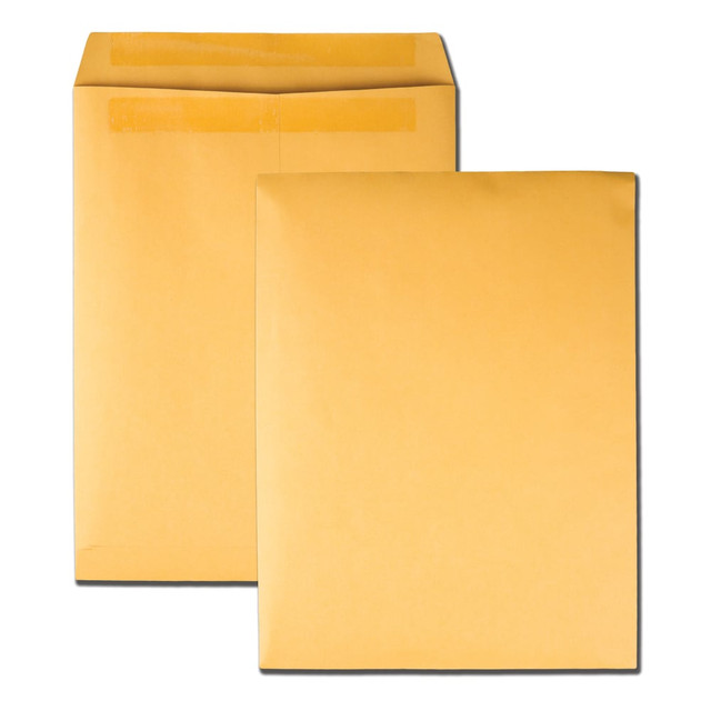 These Quality Park catalog envelopes feature a quick-and-easy Redi-Seal closure ideal for bulk mail. Redi-Seal envelopes have pressure-activated latex adhesive on 2 surfaces. Just press together for a strong, durable seal. No paper strips. No moisture required. Redi-Seal envelopes are the perfect mailroom update for concerns about surface germs in the workplace. Skip the yuck, stay safe and save time with every mailing. These self seal envelopes are inkjet printer compatible, though not recommended for the laser printer. Heavyweight 28 lb kraft paper is opaque to protect private contents and durable enough for lots of hard office tasks. Center seams give added strength for heavy contents. Our large envelope can store letter-sized papers flat without ugly folds and creases. This classic open-end manila envelope is ideal for mailing manuscripts, homeschool packets, workbooks, sales literature, newsletters or contracts. Mail heavy enclosures with confidence. Stock up on boxes for your next bulk mail project!  Redi-Seal envelopes have 2 adhesive sides; press together for a clean, sanitary seal without envelope moisteners or wasteful paper strips  Inkjet printer compatible and perfect for use with address labels; not recommended for the laser printer  Heavyweight 28 lb kraft paper envelopes are opaque to protect private contents; strong enough for bulk mailing or organizing the office  Large envelopes are an economical way to send all kinds of enclosures; manuscripts, certificates, photos, or thick documents  Get 250 durable Quality Park 10 x 13 kraft catalog envelopes with time-saving press & seal closures; zoom through big mailings-no water, no waste