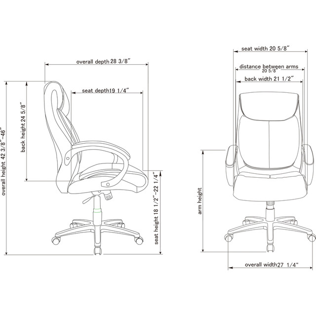 Lorell 59497 Lorell Executive High-Back Office Chair