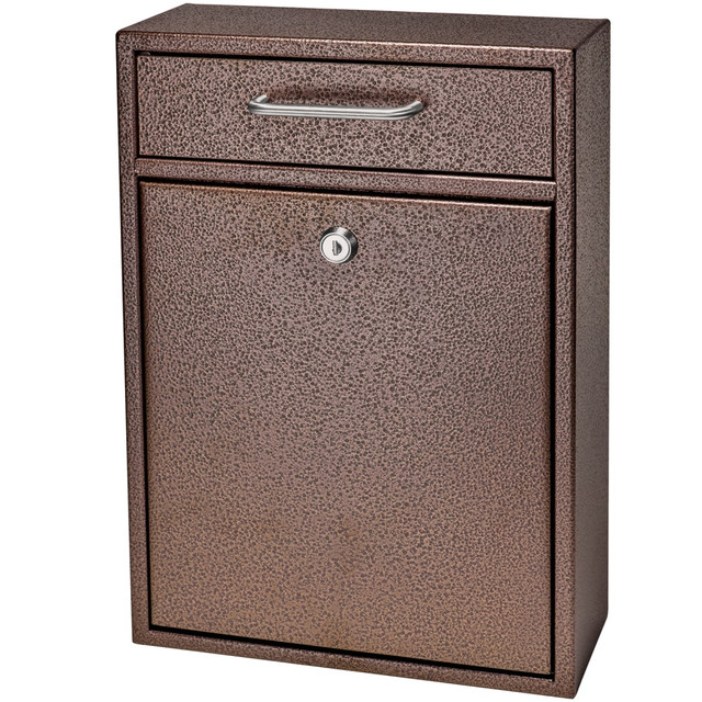 MAIL BOSS LOCKING SECURITY MAILB 7418 Mail Boss Locking Security Drop Box, 16 1/4inH x 11 1/4inW x 4 3/4inD, Bronze