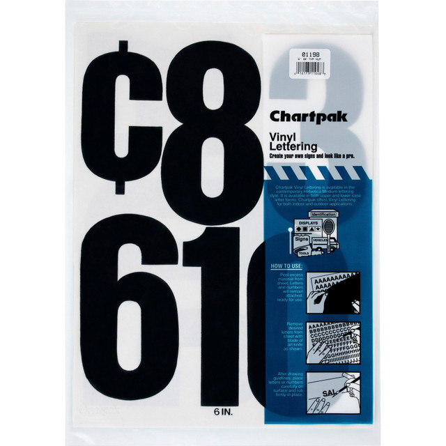 Chartpak, Inc Chartpak 01198 Chartpak Permanent Adhesive Vinyl Numbers