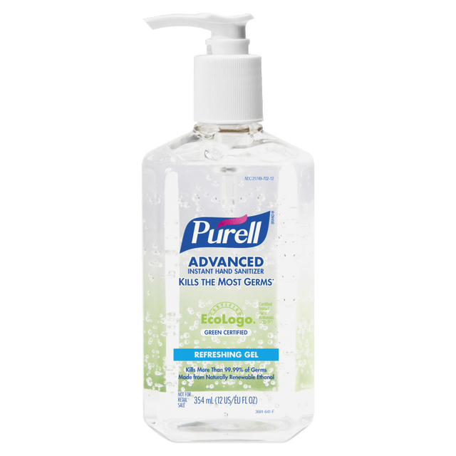 GOJO INDUSTRIES INC 3691-12EA Purell ADX Advanced Green Certified Gel Instant Hand Sanitizer, 354.9 mL