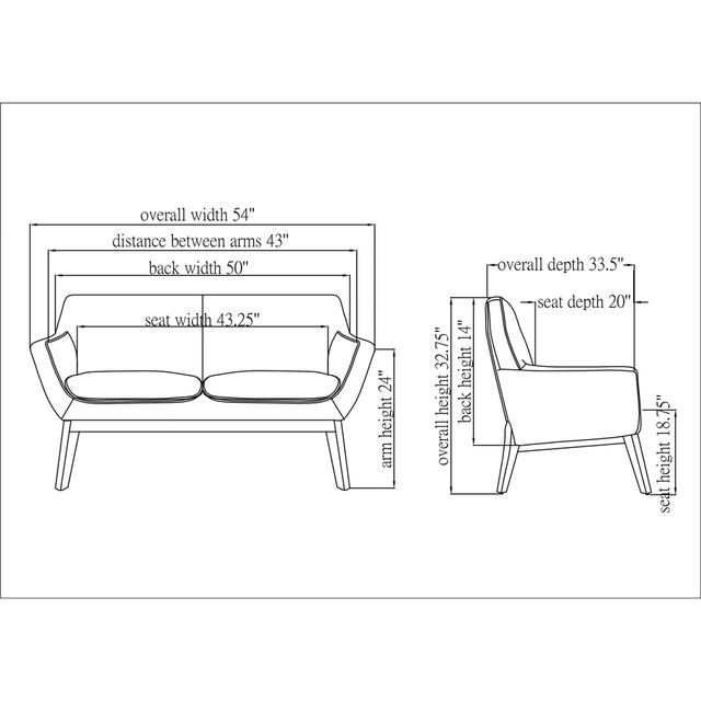 Lorell 68962 Lorell Quintessence Collection Loveseat