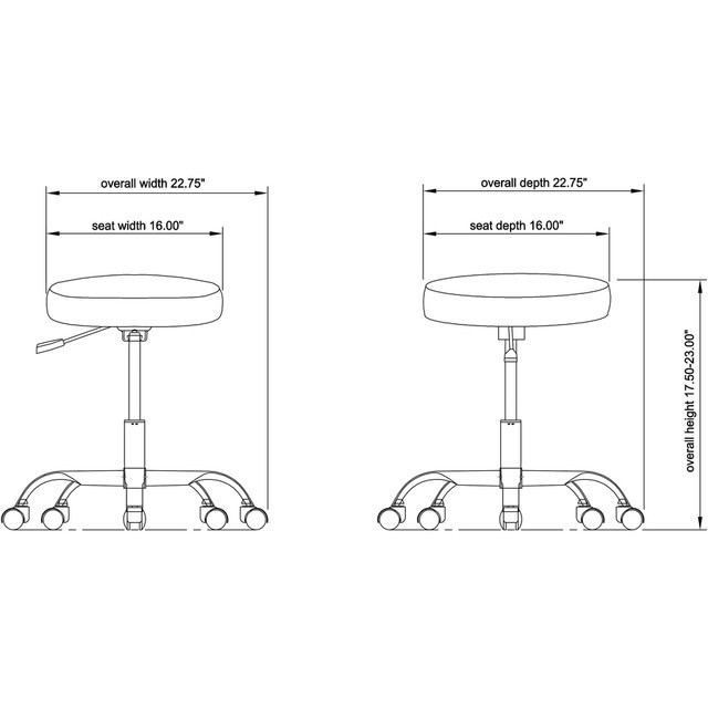 Lorell 69513 Lorell Backless Pneumatic-Lift Stool Lorell 69513 Lorell Backless Pneumatic-Lift Stool
