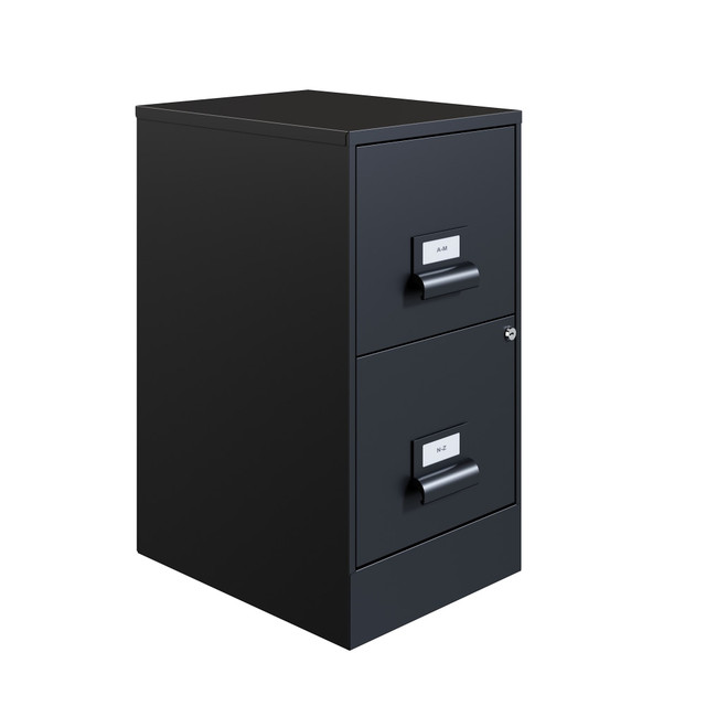 OFFICE DEPOT HID16181 Realspace 18inD "Managers" 2-Drawer Vertical Letter-Size File Cabinet, Black
