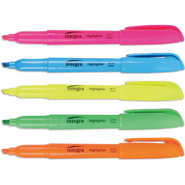 Integra 36180 Integra Pen Style Fluorescent Highlighters