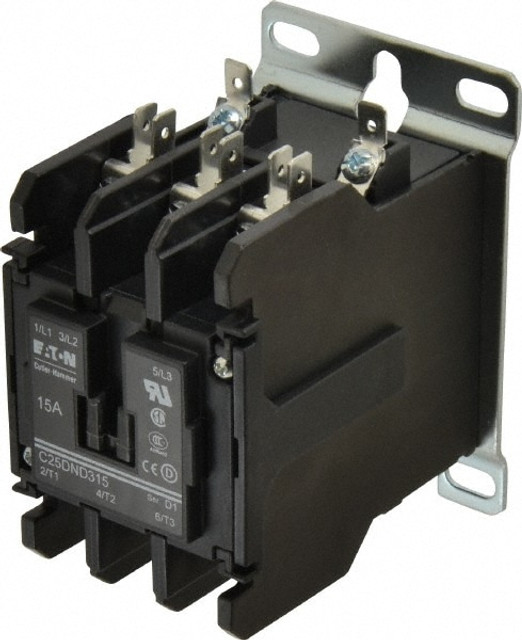 Eaton Cutler-Hammer C25DND315A 3 Pole, 15 Amp Inductive Load, 110 to 120 Coil VAC at 50/60 Hz, Nonreversible Definite Purpose Contactor