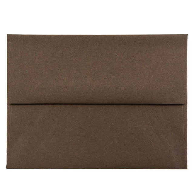 JAM PAPER AND ENVELOPE 233709 JAM Paper Booklet Invitation Envelopes, A2, Gummed Seal, 100% Recycled, Chocolate Brown, Pack Of 25