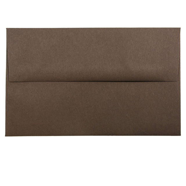 JAM PAPER AND ENVELOPE 233713 JAM Paper Booklet Invitation Envelopes, Gummed Seal, 100% Recycled, Chocolate Brown, Pack Of 25