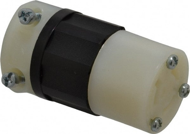 Leviton 4579-C Locking Inlet: Connector, Industrial, L6-15R, 250V, Black & White