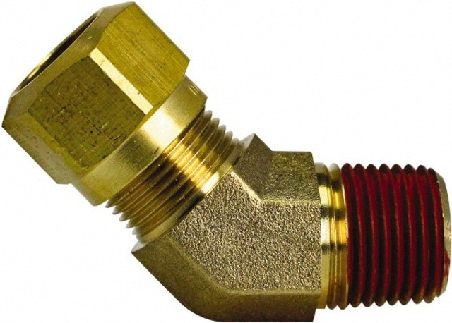 CerroBrass P-VS79NAB-6B Compression Tube Male 45 ° Elbow: 1/4" Thread, Compression x MNPT