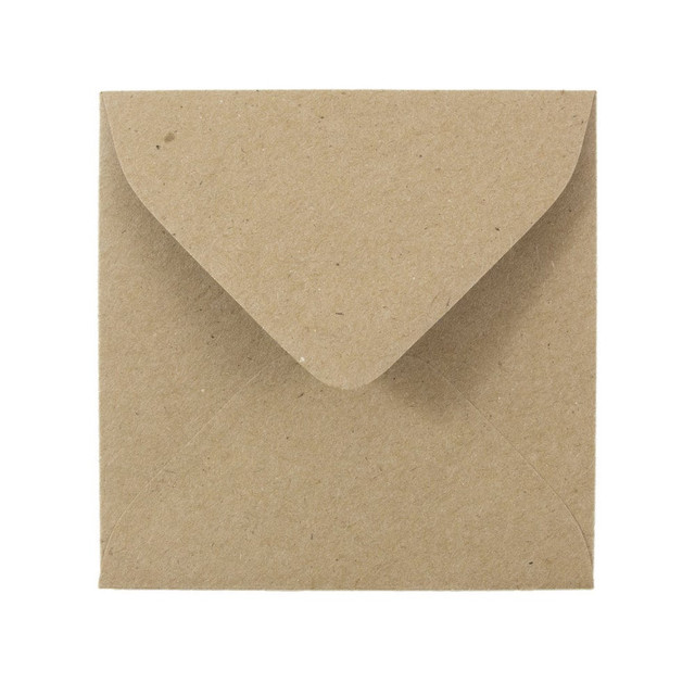 JAM PAPER AND ENVELOPE 52797687 JAM Paper Square Invitation Envelopes, 3 1/8in x 3 1/8in, Gummed Seal, 100% Recycled, Brown Kraft Paper Bag, Pack Of 25