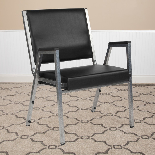 FLASH FURNITURE XU604436701BKVY HERCULES Bariatric Medical Reception Arm Chair With Antimicrobial Protection, Black FLASH FURNITURE XU604436701BKVY HERCULES Bariatric Medical Reception Arm Chair With Antimicrobial Protection, Black