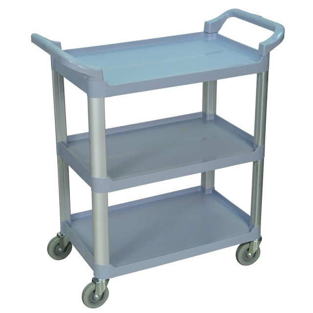 H. WILSON/ LUXOR FURNITURE Luxor SC12-G  3-Shelf Serving Cart, 36 3/4inH x 33 1/2inW x 16 3/4inD, Gray