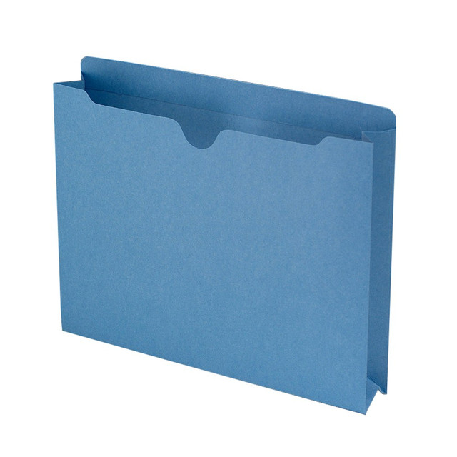 SMEAD MFG CO 2-4920BE Smead Expanding Reinforced Top-Tab File Jackets, 2in Expansion, Letter Size, Blue, Box Of 50
