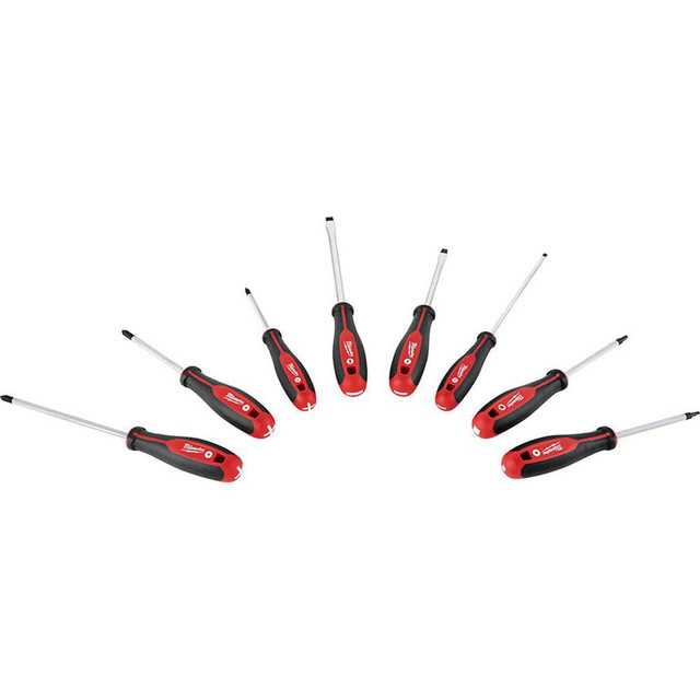 Milwaukee Tool 48-22-2718 Screwdriver Set: 8 Pc, Phillips, Slotted, Square & Torx