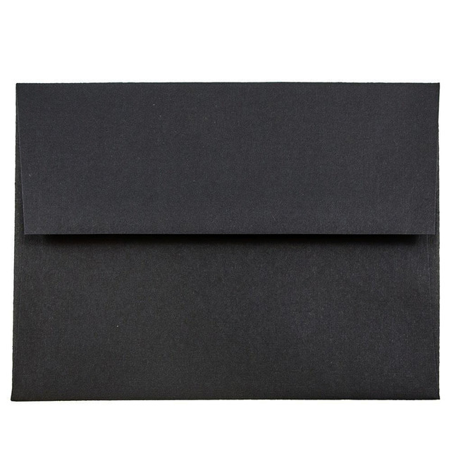 JAM PAPER AND ENVELOPE JAM Paper 64345  Booklet Invitation Envelopes, A2, Gummed Seal, 30% Recycled, Black, Pack Of 25