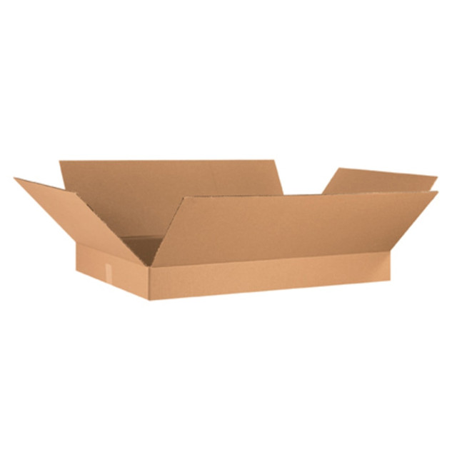 B O X MANAGEMENT, INC. 36244 Partners Brand Flat Corrugated Boxes, 36in x 24in x 4in, Kraft, Bundle of 10