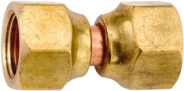 ANDERSON METALS 754070-10 Lead Free Brass Flared Tube Connector: 5/8" Tube OD, 45 ° Flared Angle