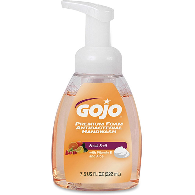 GOJO INDUSTRIES INC 571006CT GOJO Premium Foam Antibacterial Hand Wash Soap, Fresh Fruit Scent, 7.5 Oz, Carton Of 6 Pump Bottles GOJO INDUSTRIES INC 571006CT GOJO Premium Foam Antibacterial Hand Wash Soap, Fresh Fruit Scent, 7.5 Oz, Carton Of 6 Pump Bottles