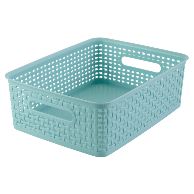 ADVANTUS CORP. 36564 Realspace Plastic Weave Bin, Small Size, Blue ADVANTUS CORP. 36564 Realspace Plastic Weave Bin, Small Size, Blue
