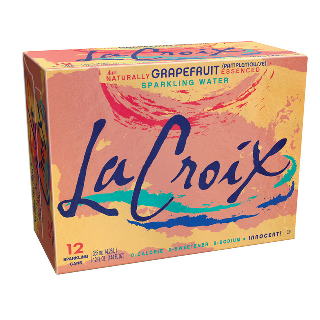 SHASTA BEVERAGES 15021245EA LaCroix Core Sparkling Water with Natural Grapefruit Flavor, 12 Oz, Case of 12 Cans