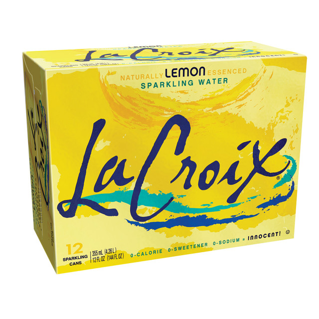 SHASTA BEVERAGES 15021239EA LaCroix Core Sparkling Water with Natural Lemon Flavor, 12 Oz, Case of 12 Cans
