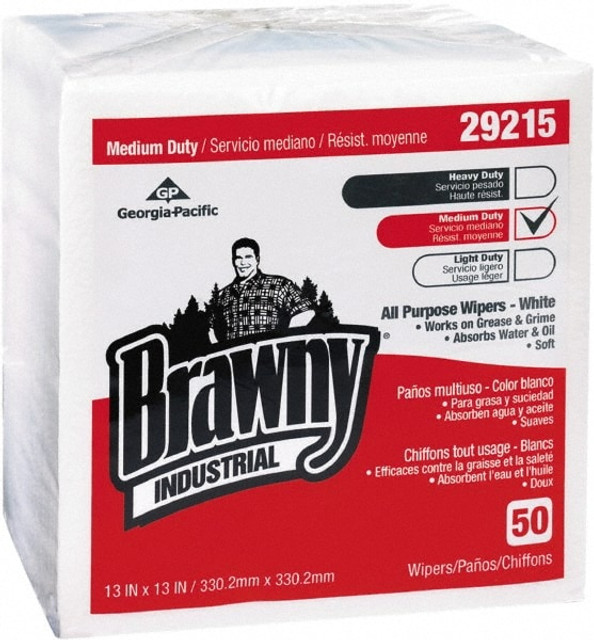 Brawny Professional 29215  A400 Disposable Cleaning Towels, <-Fold, White