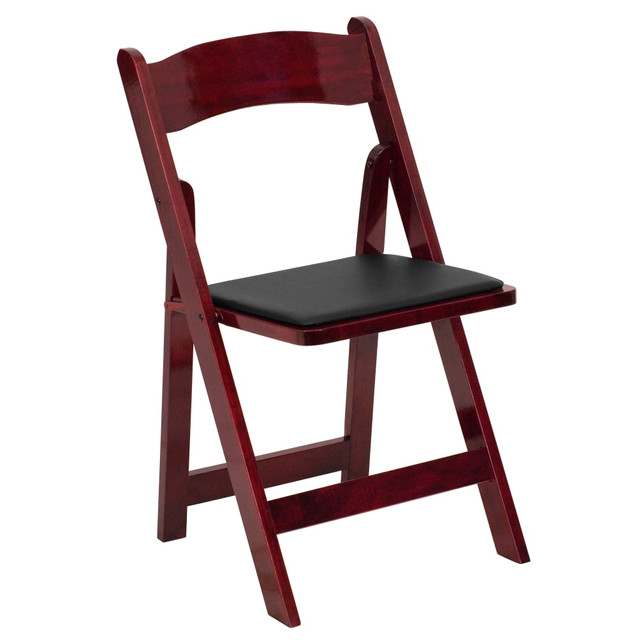 FLASH FURNITURE XF2903MAHWOOD HERCULES Wood Folding Chair With Vinyl Seat, Mahogany FLASH FURNITURE XF2903MAHWOOD HERCULES Wood Folding Chair With Vinyl Seat, Mahogany