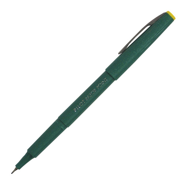 PILOT CORPORATION OF AMERICA 11010 Pilot Razor Point Pens, Extra-Fine Point, 0.3 mm, Green Barrel, Green Ink, Pack Of 12 Pens