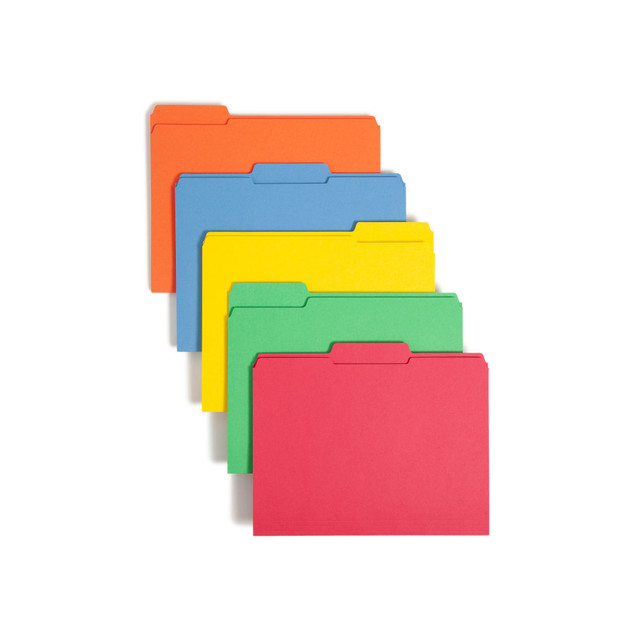 SMEAD MFG CO 2-153LASMT Smead Color File Folders, With Reinforced Tabs, Letter Size, 1/3 Cut, Assorted Colors, Box Of 100 SMEAD MFG CO 2-153LASMT Smead Color File Folders, With Reinforced Tabs, Letter Size, 1/3 Cut, Assorted Colors, Box Of 100