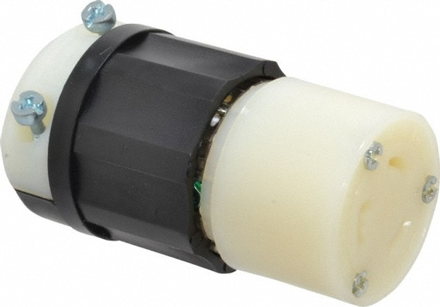 Leviton 2323 Locking Inlet: Connector, Industrial, L6-20R, 250V, Black & White