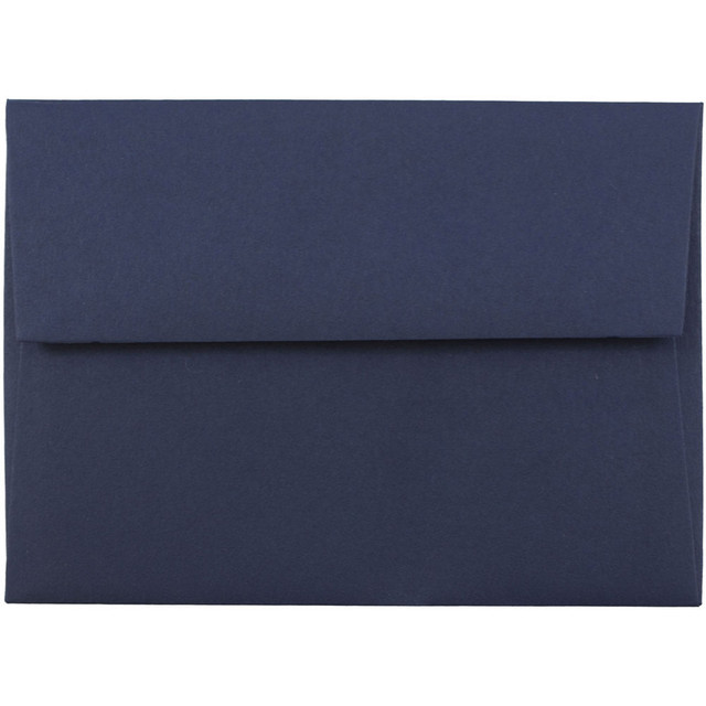 JAM PAPER AND ENVELOPE JAM Paper LEBA917  Booklet Envelopes, #4 Bar (A1), Gummed Seal, Navy Blue, Pack Of 25