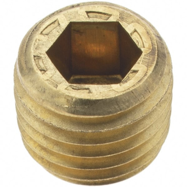 Holo-Krome 11100 1/16-27, 1/4" OAL, Brass Socket Pressure Plug