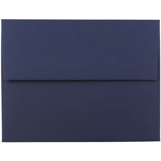 JAM PAPER AND ENVELOPE JAM Paper LEBA617  Booklet Invitation Envelopes, A2, Gummed Seal, Navy Blue, Pack Of 25