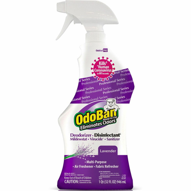 Clean Control Corporation OdoBan 910162QC12CT OdoBan Lavender Deodorizer Disinfectant Spray