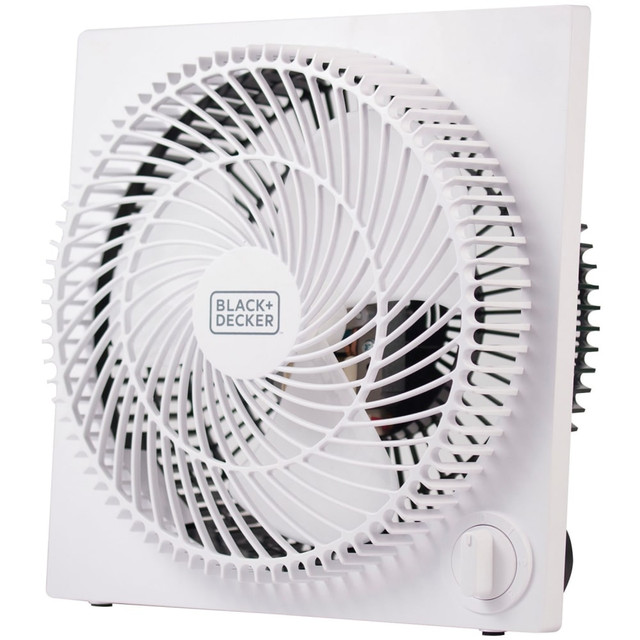 W APPLIANCE COMPANY LLC Black+Decker BFB09W  9 In. Frameless Tabletop Box Fan - 228.6 mm Diameter - 3 Speed - Self-standing - 10.9in Height x 10.9in Width x 4.3in Depth - White