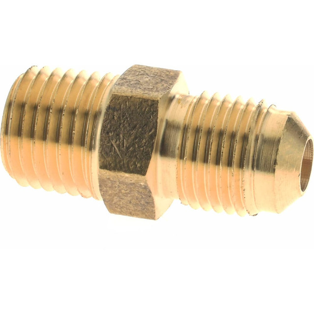 CerroBrass U1-5B Brass Flared Tube Connector: 5/16" Tube OD, 1/4 Thread, 45 ° Flared Angle