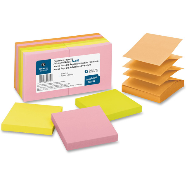 Business Source 16452 Business Source Reposition Pop-up Adhesive Notes