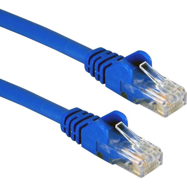 QVS, INC. QVS CC5-25BL  3-Pack 25ft 350MHz CAT5e/Ethernet Flexible Snagless Blue Patch Cord - First End: 1 x RJ-45 Male Network - Second End: 1 x RJ-45 Male Network - Patch Cable - Blue - 3 Pack