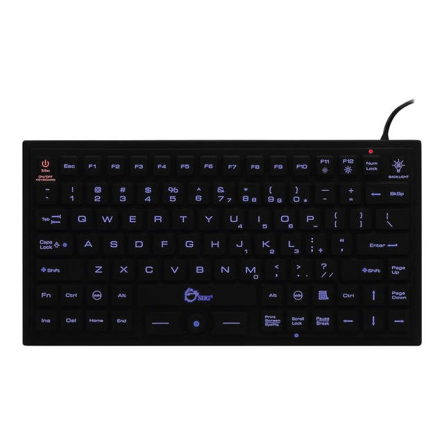 SIIG, INC. JK-US0911-S1 SIIG Industrial-/Medical-Grade Washable Backlit Wired Keyboard With Pointing Device, Black SIIG, INC. JK-US0911-S1 SIIG Industrial-/Medical-Grade Washable Backlit Wired Keyboard With Pointing Device, Black