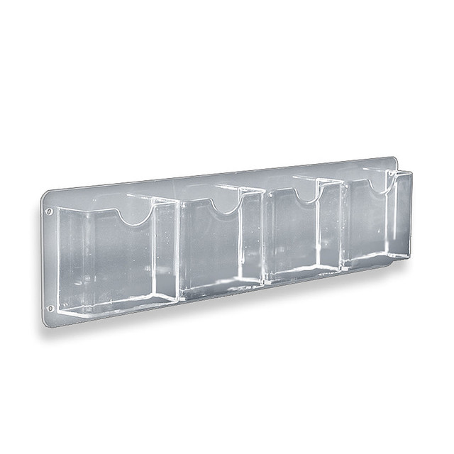 AZAR DISPLAYS 252064 Wall-Mount Brochure Holders, Trifold, 4 Pockets, Acrylic, 5 1/2in x 18 3/4in, Pack Of 2 AZAR DISPLAYS 252064 Wall-Mount Brochure Holders, Trifold, 4 Pockets, Acrylic, 5 1/2in x 18 3/4in, Pack Of 2