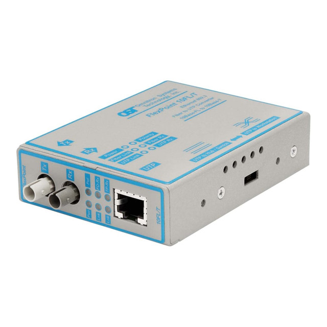 OMNITRON SYSTEMS TECHNOLOGY, INC. 4300-2 Omnitron FlexPoint 10FL/T - Fiber media converter - 10Mb LAN - 10Base-T, 10Base-FL - RJ-45 / ST multi-mode - up to 1.2 miles - 850 nm OMNITRON SYSTEMS TECHNOLOGY, INC. 4300-2 Omnitron FlexPoint 10FL/T - Fiber media converter - 10Mb LAN - 10Base-T, 10Base-FL - RJ-45 / ST multi-mode - up to 1.2 miles - 850 nm
